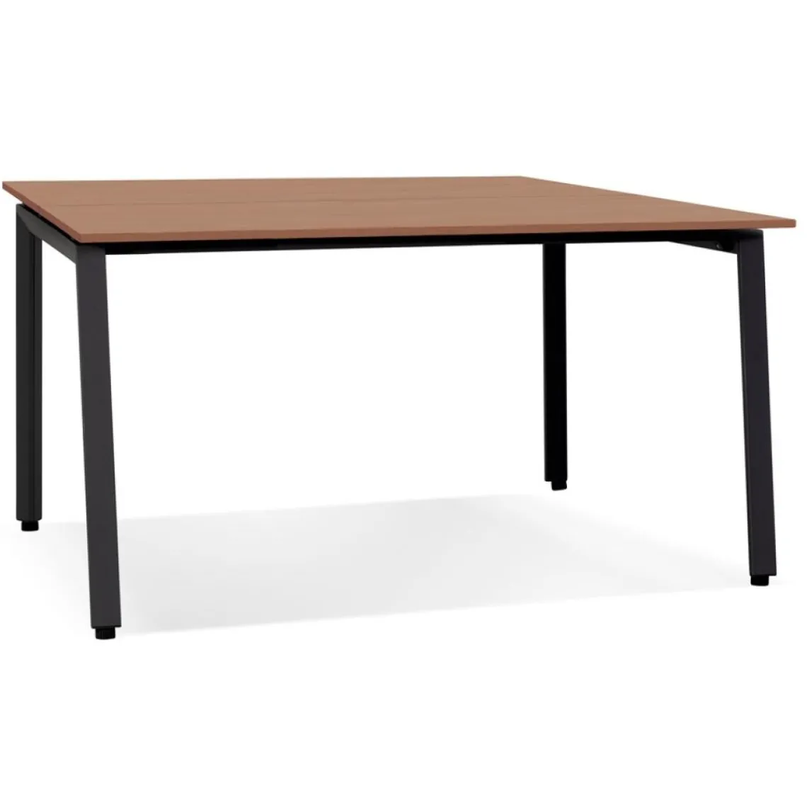 ALTEREGO Table de réunion ou bureau bench 'AMADEUS SQUARE' en bois finition Noyer et métal noir Online
