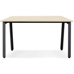ALTEREGO Table de réunion ou bureau bench 'AMADEUS SQUARE' en bois finition naturelle et métal noir Online