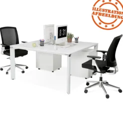 ALTEREGO Table de réunion ou bureau bench 'XLINE SQUARE' blanc Hot