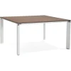 ALTEREGO Table de réunion ou bureau bench 'XLINE SQUARE' en bois finition Noyer et métal blanc Discount
