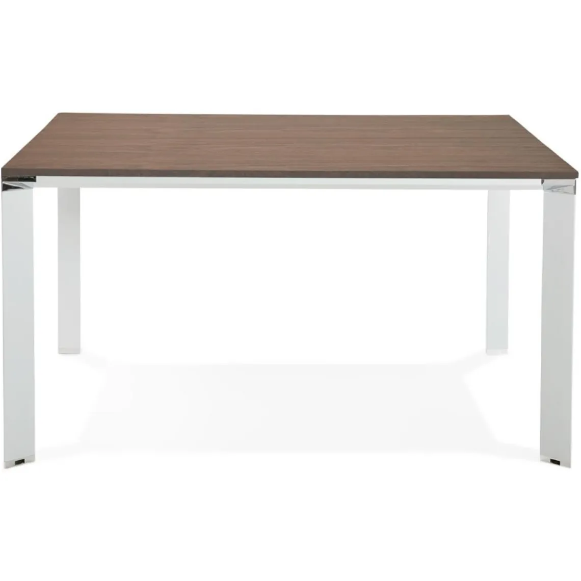 ALTEREGO Table de réunion ou bureau bench 'XLINE SQUARE' en bois finition Noyer et métal blanc Discount