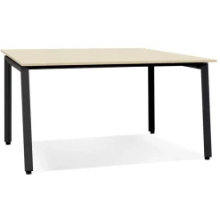 ALTEREGO Table de réunion ou bureau bench en bois finition naturelle et métal noir Hot