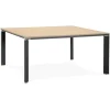 ALTEREGO Table de réunion ou bureau bench 'XLINE SQUARE' en bois finition naturelle et métal noir Best