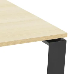 ALTEREGO Table de réunion ou bureau bench 'BAKUS SQUARE' en bois finition naturelle et métal noir Hot