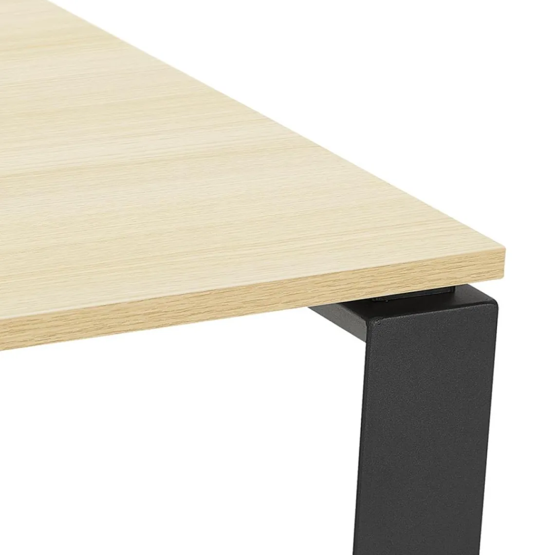 ALTEREGO Table de réunion ou bureau bench 'BAKUS SQUARE' en bois finition naturelle et métal noir Hot
