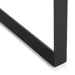 ALTEREGO Table de réunion ou bureau bench 'BAKUS SQUARE' en bois finition naturelle et métal noir Hot