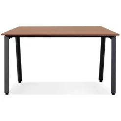 ALTEREGO Table de réunion ou bureau bench en bois finition Noyer et métal noir 'AMADEUS SQUARE' New
