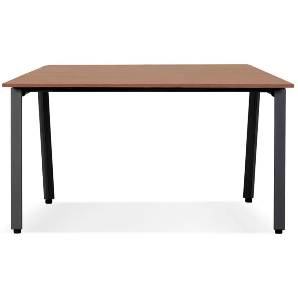 ALTEREGO Table de réunion ou bureau bench en bois finition Noyer et métal noir 'AMADEUS SQUARE' New