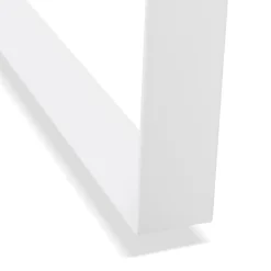 ALTEREGO Table de réunion ou bureau bench 'BAKUS SQUARE' en bois finition naturelle et métal blanc Sale