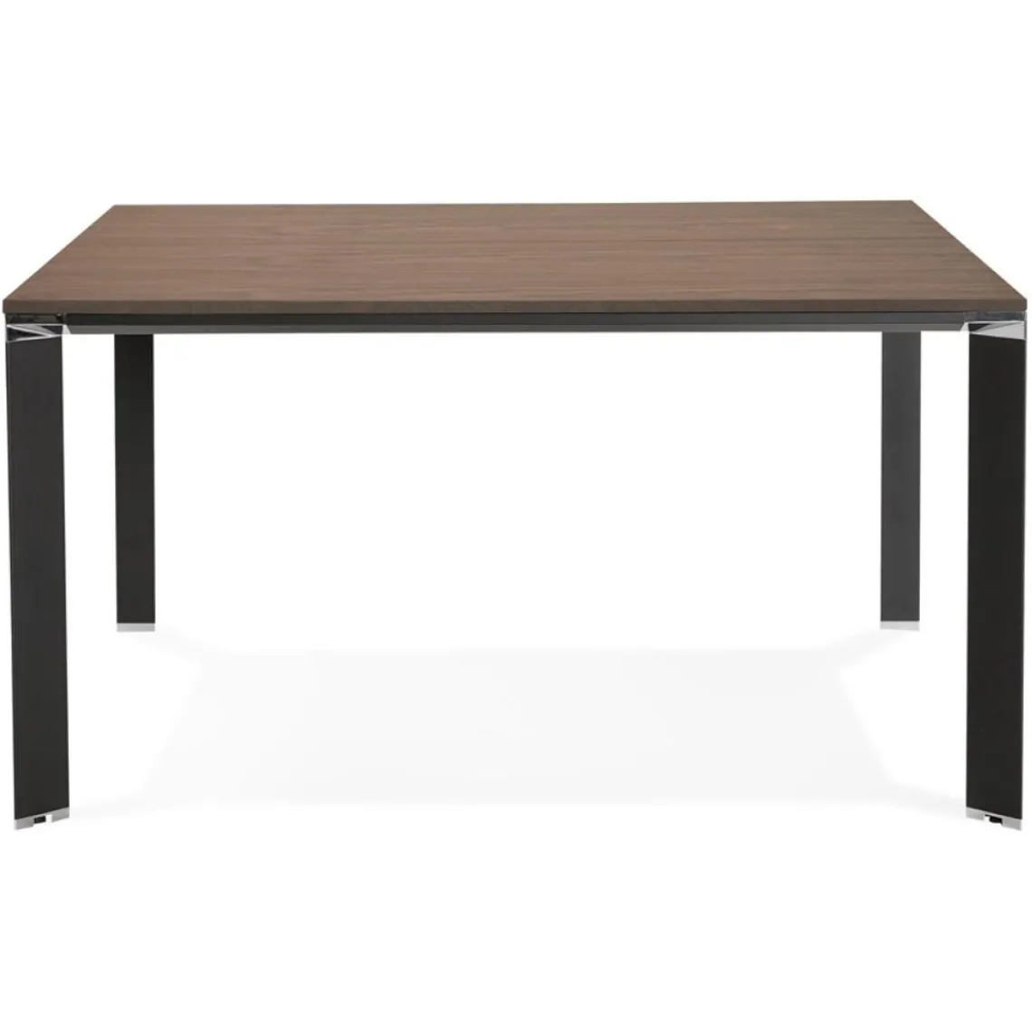 ALTEREGO Table de réunion ou bureau bench 'XLINE SQUARE' en bois finition Noyer et métal noir Hot