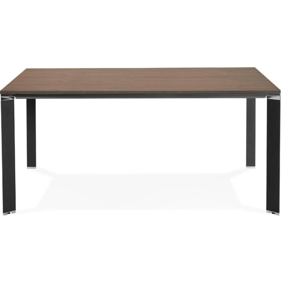 ALTEREGO Table de réunion ou bureau bench en bois finition Noyer et métal noir New