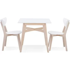 3S. x Home Table De Salle à Manger Blanche Design STEFFIE Style Scandinave Clearance