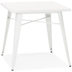 ALTEREGO Table De Salle à Manger Blanche Design COLOC Style Industriel Outlet