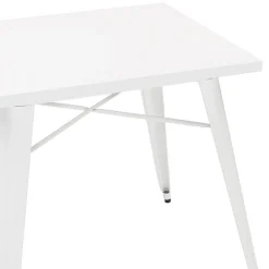 ALTEREGO Table De Salle à Manger Blanche Design COLOC Style Industriel Outlet