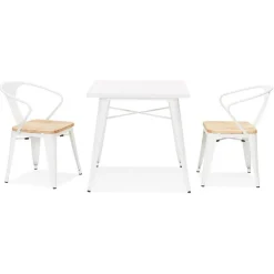 ALTEREGO Table De Salle à Manger Blanche Design COLOC Style Industriel Outlet