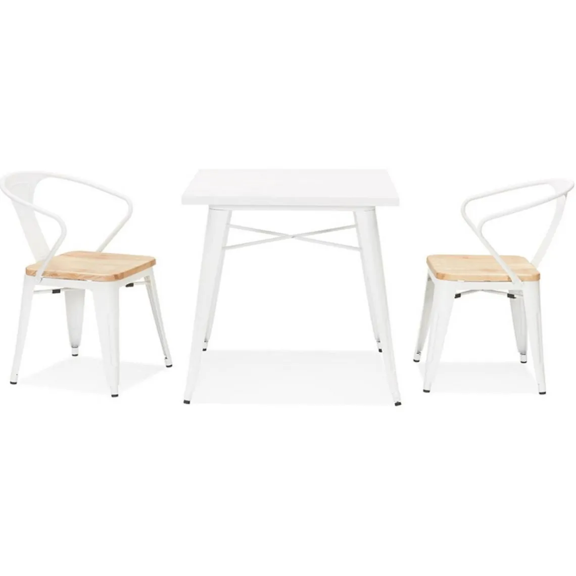 ALTEREGO Table De Salle à Manger Blanche Design COLOC Style Industriel Outlet