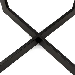 ALTEREGO Table de salle à manger carrée 'ANITA' en bois finition naturelle et métal noir Discount