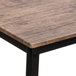 3S. x Home Table de salle à manger en métal noir et en bois Gris Beige Hot