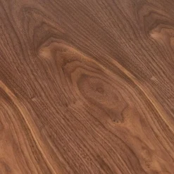 ALTEREGO Table de salle à manger ronde 'LULU' en bois finition Noyer et métal noir New