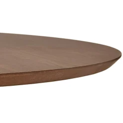 ALTEREGO Table de salle à manger ronde 'LULU' en bois finition Noyer et métal noir New