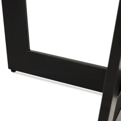 ALTEREGO Table de salle à manger ronde 'LULU' en bois finition Noyer et métal noir New