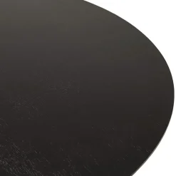 ALTEREGO Table de salle à manger ronde en bois et métal noir