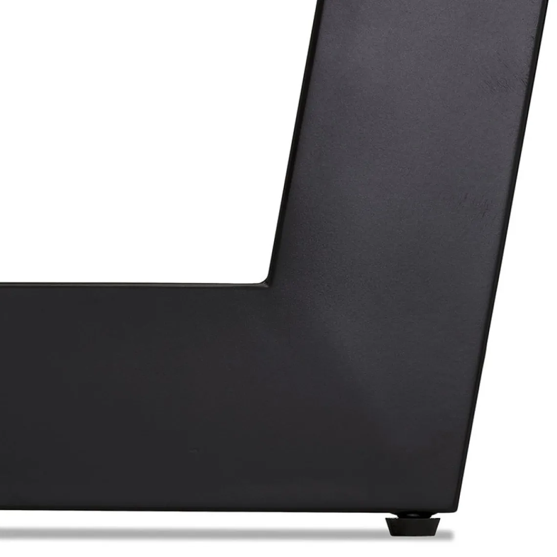 ALTEREGO Table de salle à manger ronde en bois et métal noir