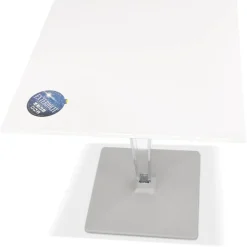 ALTEREGO Table de terrasse carrée 'LIMPID' blanche intérieur et extérieur Outlet