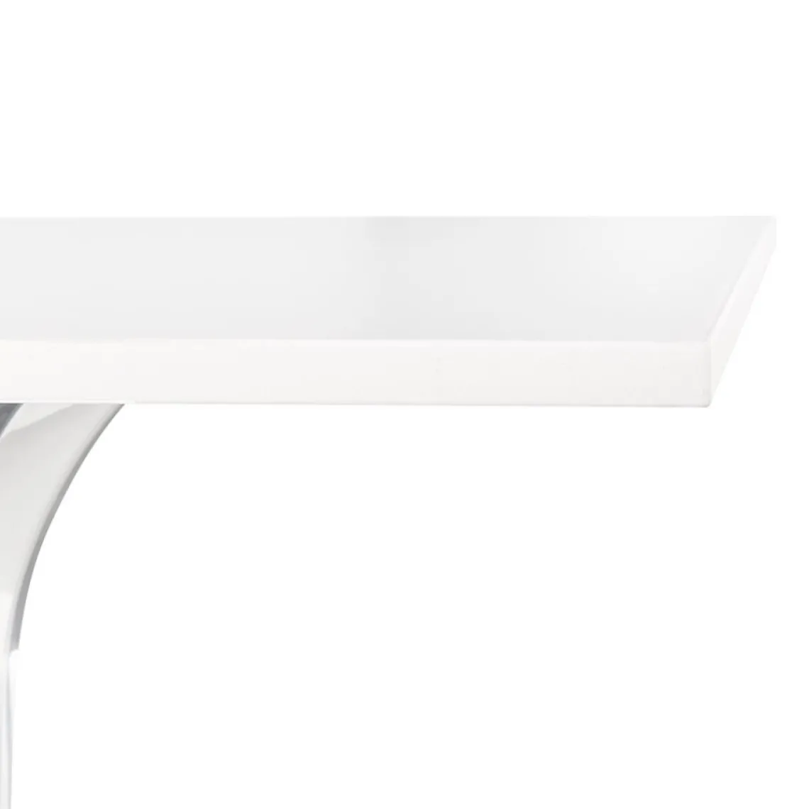 ALTEREGO Table de terrasse carrée 'LIMPID' blanche intérieur et extérieur Outlet