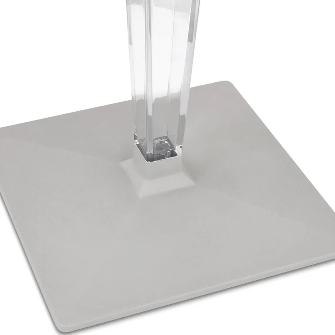 ALTEREGO Table de terrasse carrée 'LIMPID' blanche intérieur et extérieur Outlet