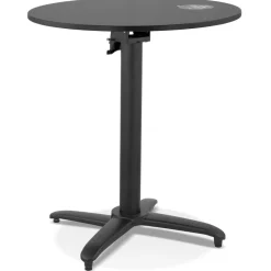 ALTEREGO Table de terrasse pliable 'NOCTALI' ronde noire Sale