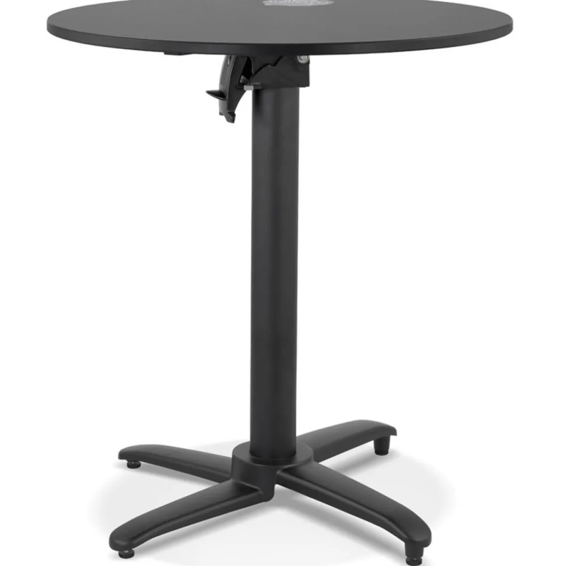 ALTEREGO Table de terrasse pliable 'NOCTALI' ronde noire Sale
