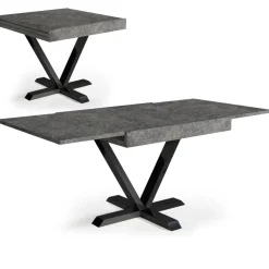 3S. x Home Table Design Rétractable Effet Béton Gris WELL