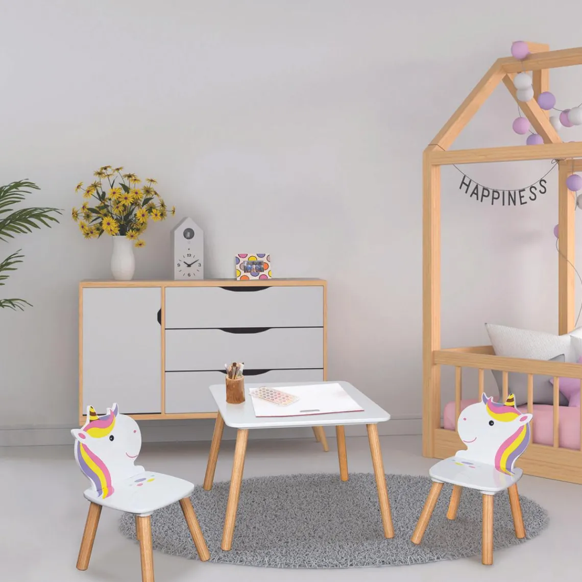 3S. x Home Table Et 2 Chaises Licorne Lily Hot
