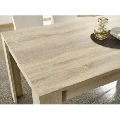 3S. x Home Table extensible 140cm RUSTICA décor chêne samoa avec rallonge
