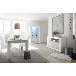 3S. x Home Table extensible Console chene pino blanc Sale