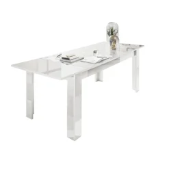 3S. x Home Table extensible 137x90cm PRISMA laqué blanc brillant Online