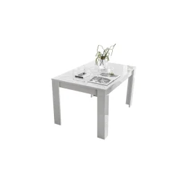 3S. x Home Table extensible 137x90cm PRISMA laqué blanc brillant Online