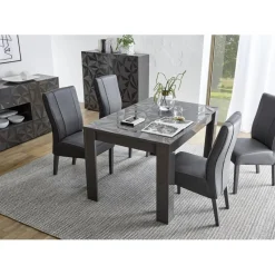 3S. x Home Table extensible 137x90cm PRISMA laqué anthracite brillant Discount