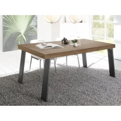 3S. x Home Table fixe PALMA avec pieds en fer MERCURE gris Outlet