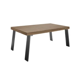 3S. x Home Table fixe PALMA avec pieds en fer MERCURE gris Outlet