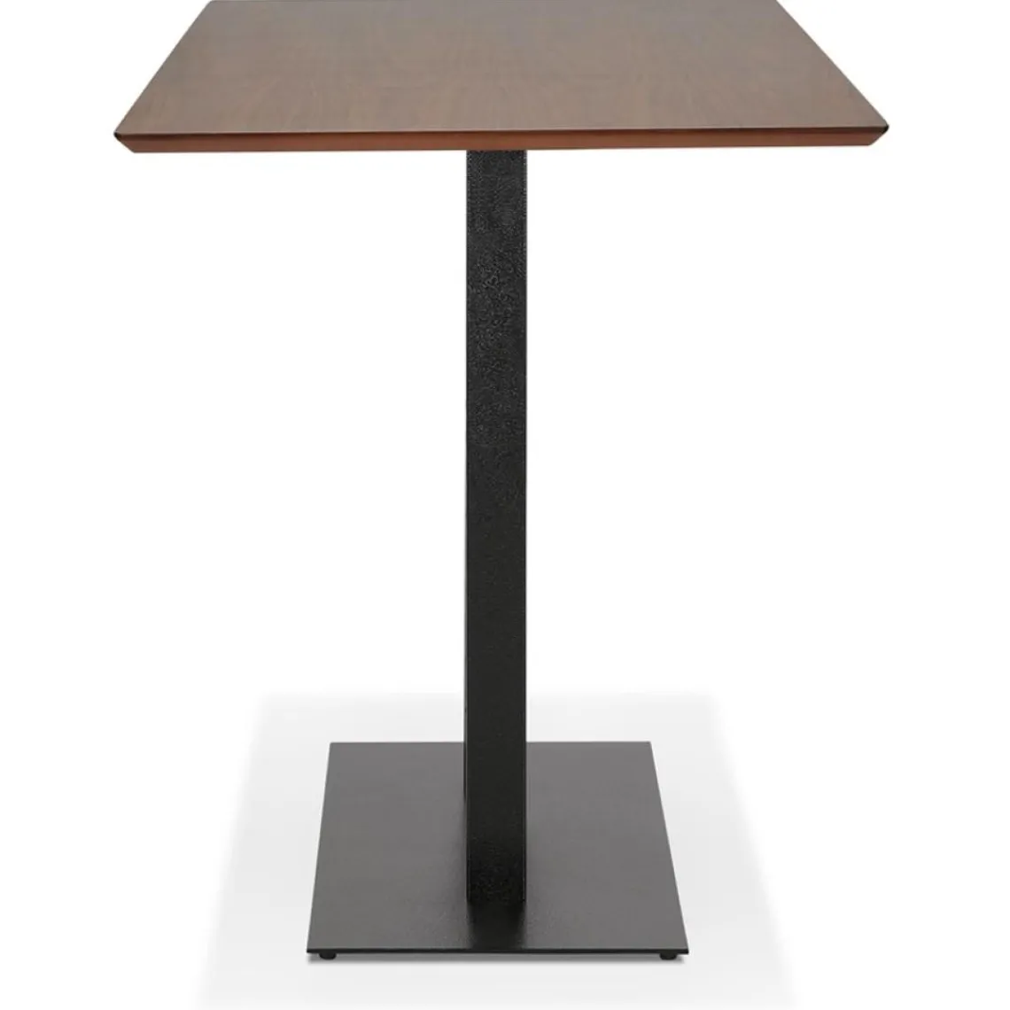 ALTEREGO Table haute design en bois finition Noyer avec pied en métal noir Online