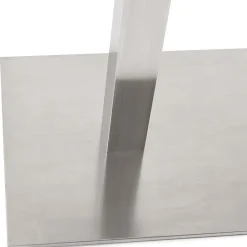 ALTEREGO Table haute design 'MAMBO BAR' noire avec pied en métal brossé Hot