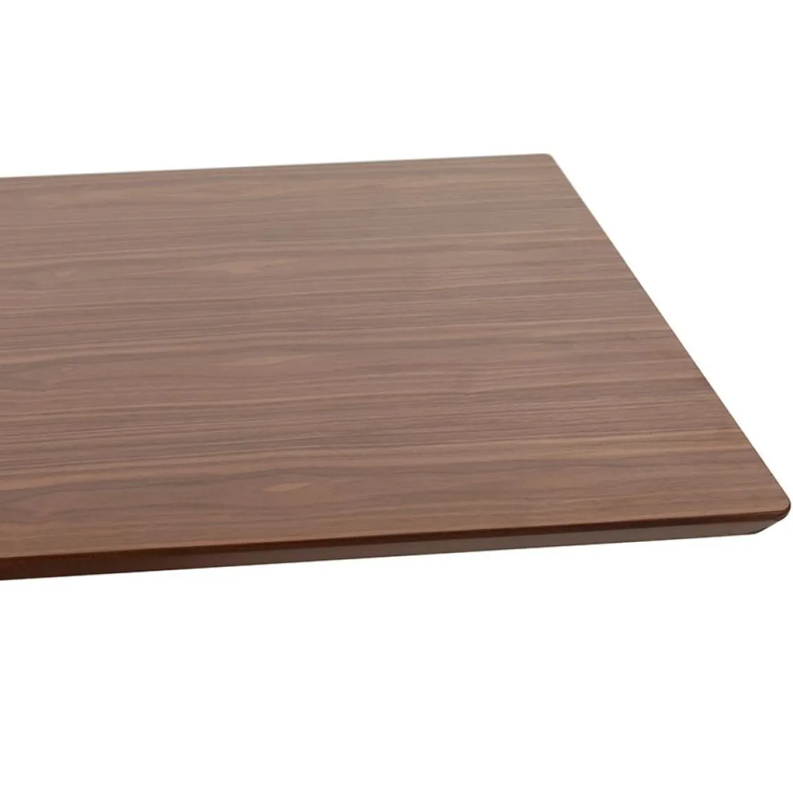 ALTEREGO Table haute design 'MAMBO BAR' en bois finition Noyer avec pied en métal New