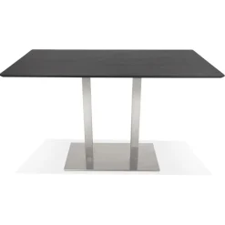 ALTEREGO Table haute design 'MAMBO BAR' noire avec pied en métal Clearance