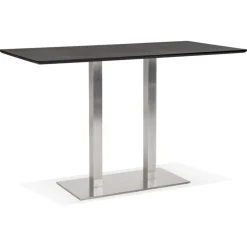 ALTEREGO Table haute design 'MAMBO BAR' noire avec pied en métal Clearance