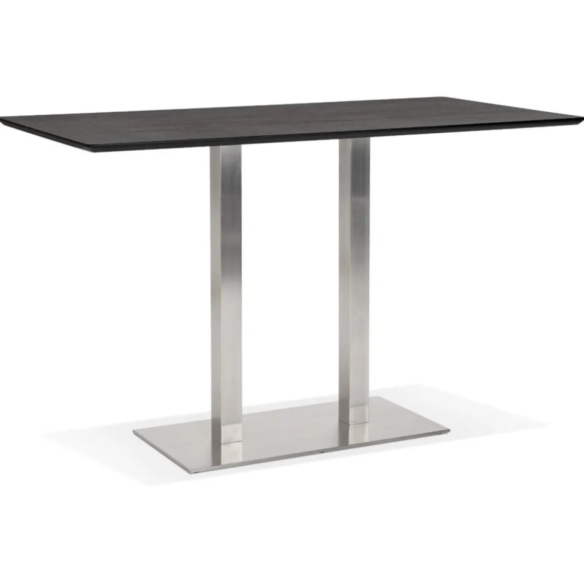 ALTEREGO Table haute design 'MAMBO BAR' noire avec pied en métal Clearance