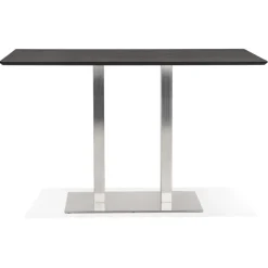 ALTEREGO Table haute design 'MAMBO BAR' noire avec pied en métal Clearance