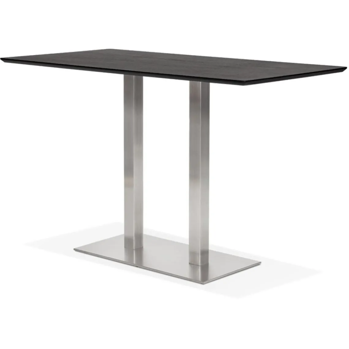 ALTEREGO Table haute design 'MAMBO BAR' noire avec pied en métal Clearance
