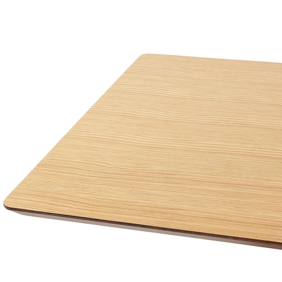 ALTEREGO Table haute design 'MAMBO BAR' en bois finition naturelle avec pied en métal brossé New